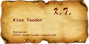 Kiss Teodor névjegykártya