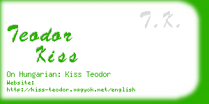 teodor kiss business card